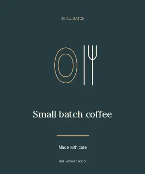 Small Batch Coffee · Artisan label label template