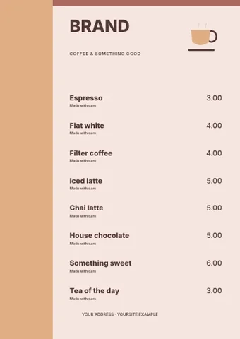 Coffee & something good · Frame menu template