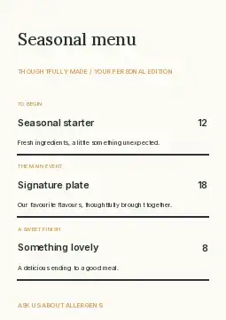 Moonlit book evening · Split editorial menu template