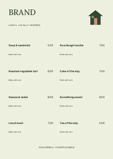 Lunch · Botanical menu template