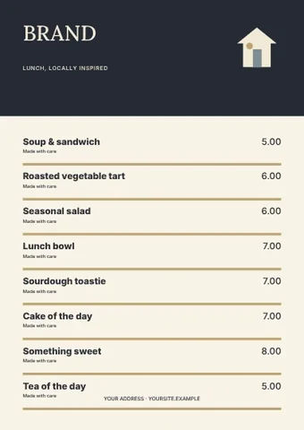 Lunch · Elegant menu template