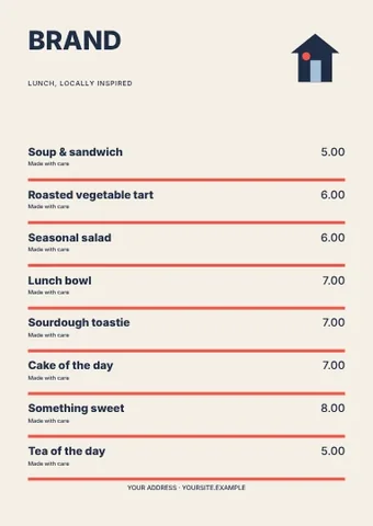 Lunch · Swiss menu template
