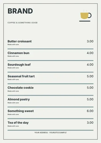 Coffee & something good · Spectrum 2 menu template