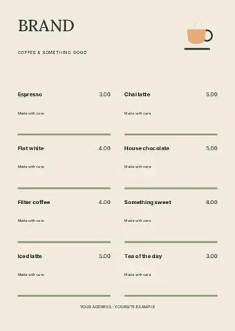 Coffee · Editorial 2 menu template