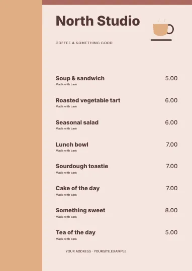 Coffee & something good · Frame 2 menu template
