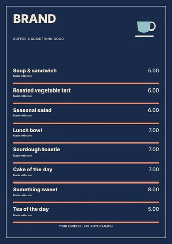 Coffee & something good · Spectrum 3 menu template