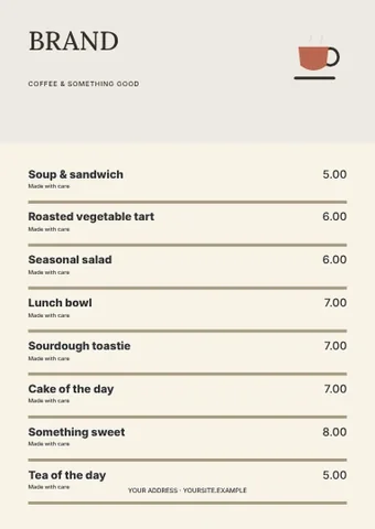 Coffee & something good · Studio menu template