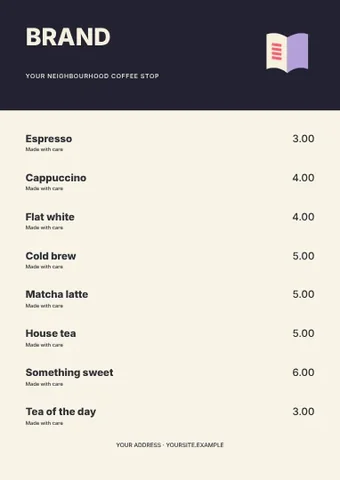Coffee · Bold menu template