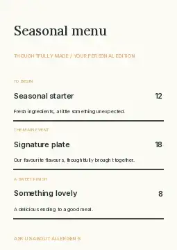 Lantern trail · Structured menu template