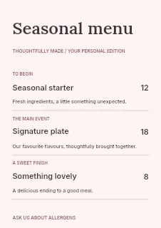 Natural soap workshop · Editorial menu template