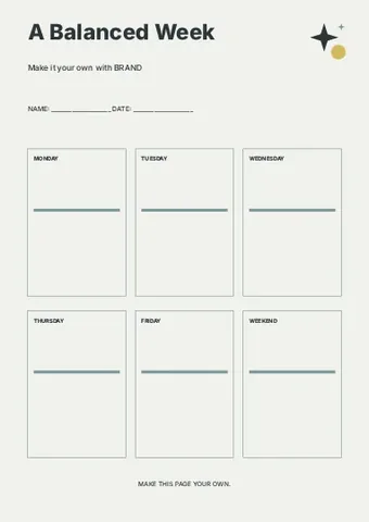 A Balanced Week · Spectrum planner template