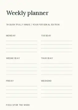 A fresh page · Elegant planner template