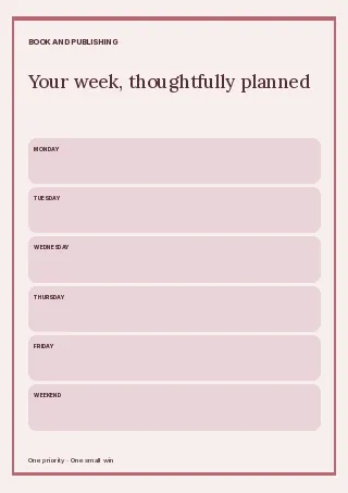 Reading · Framed serif planner template
