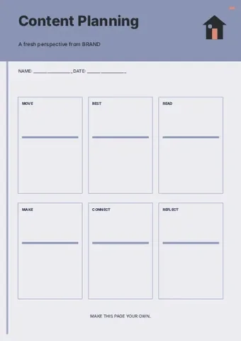 Content Planning · Classic planner template