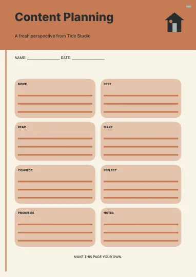 Content Planning · Medallion planner template