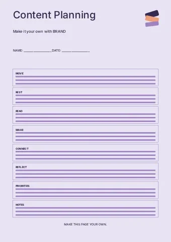 Content Planning · Gallery planner template