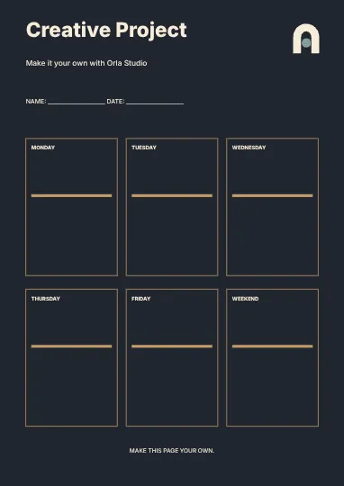 Creative Project planner template · Structured planners