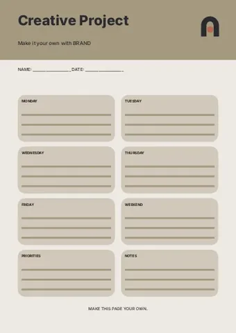 Creative Project · Typographic 2 planner template