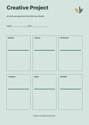 Creative Project · Column 2 planner template