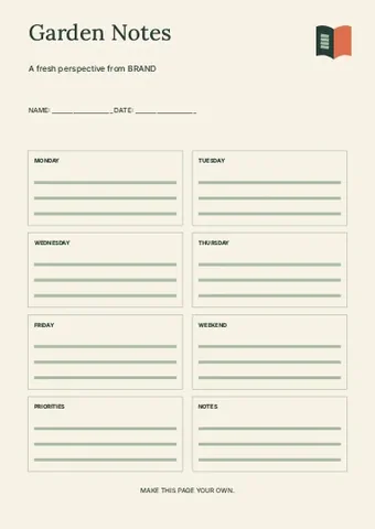 Garden Notes · Contour 2 planner template