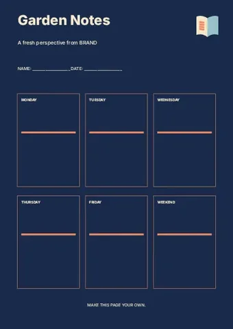 Garden Notes · Spectrum 2 planner template
