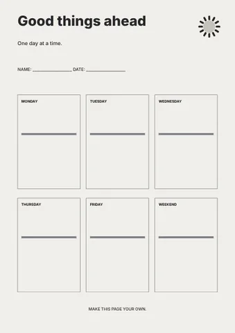 Good things ahead · Monochrome planner template
