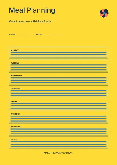 Meal Planning · Gallery planner template