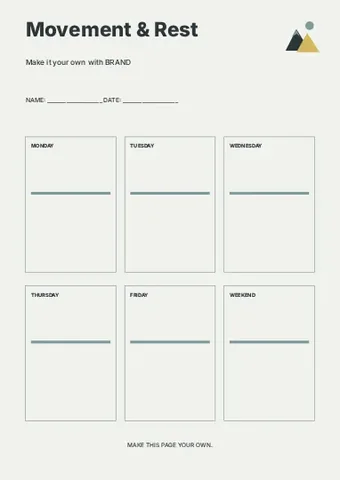 Movement & Rest · Spectrum planner template