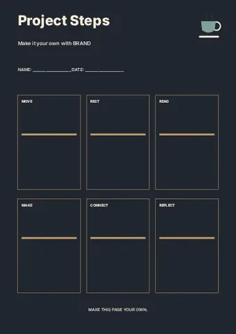 Project Steps · Column planner template