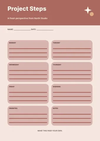 Project Steps · Frame planner template