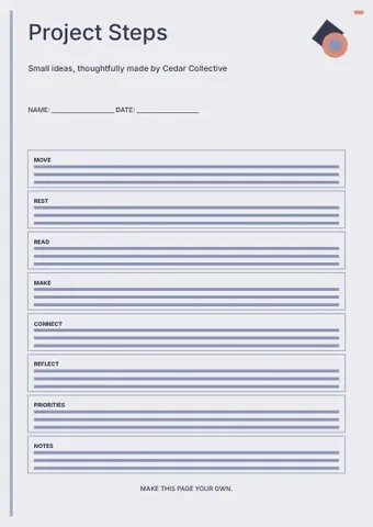 Project Steps · Terrace planner template