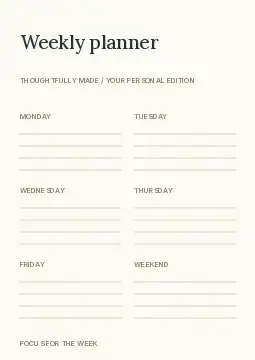 Intimate wedding dinner · Structured planners planner template
