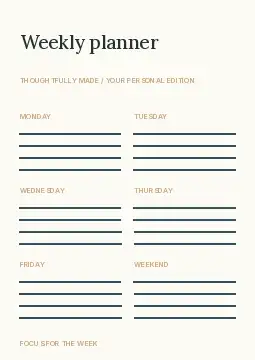 Small shop opening · Sidebar planner template