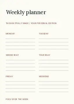 Small space renovation · Editorial planner template