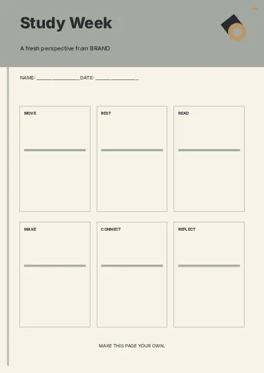 Study Week · Classic 2 planner template