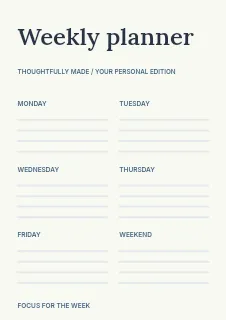 The reading plan · Swiss planner template
