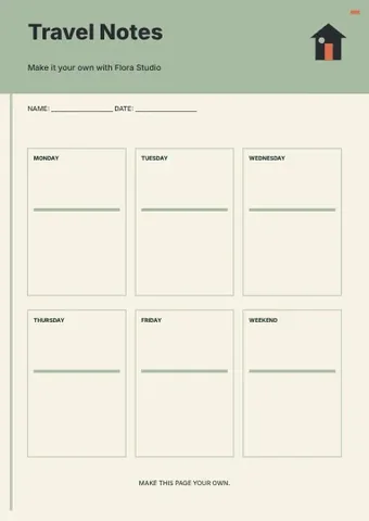 Travel Notes · Classic planner template