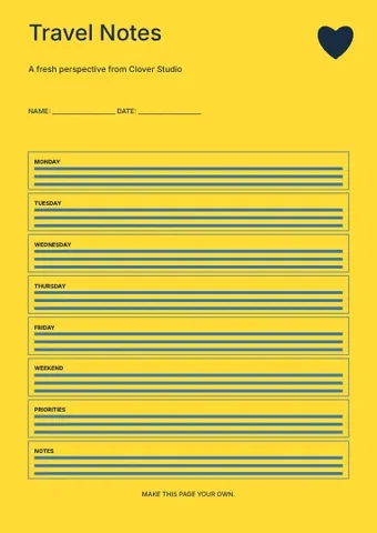 Travel Notes · Gallery planner template
