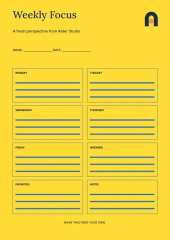 Weekly Focus · Stencil planner template