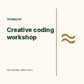 Creative coding workshop · Geometric columns podcast cover template
