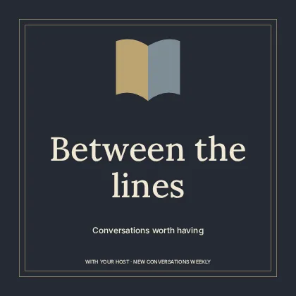 Between the lines · Elegant podcast cover template