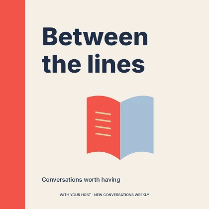 Between the lines · Swiss podcast cover template