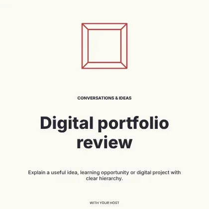 Digital portfolio review · Gallery podcast cover template