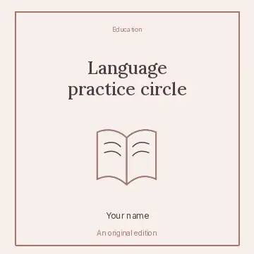 Language practice circle · Framed editorial podcast cover template