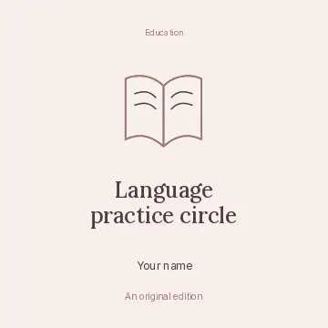 Language practice circle · Illustrated folio podcast cover template