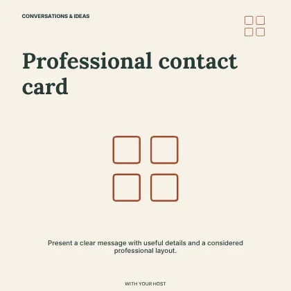 Professional contact card · Spotlight podcast cover template