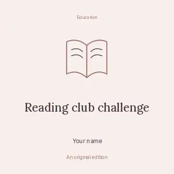 Reading club challenge · Illustrated folio podcast cover template