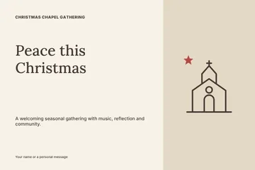 Christmas chapel gathering · Atelier postcard template