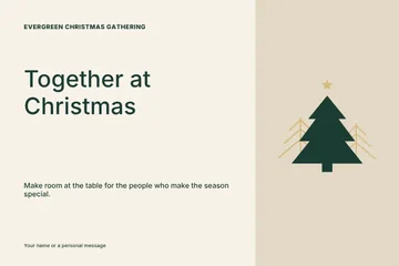 Evergreen Christmas gathering · Atelier postcard template