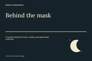 Midnight masquerade postcard template